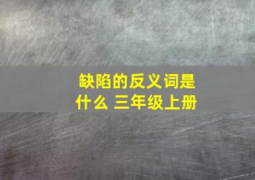 缺陷的反义词是什么 三年级上册